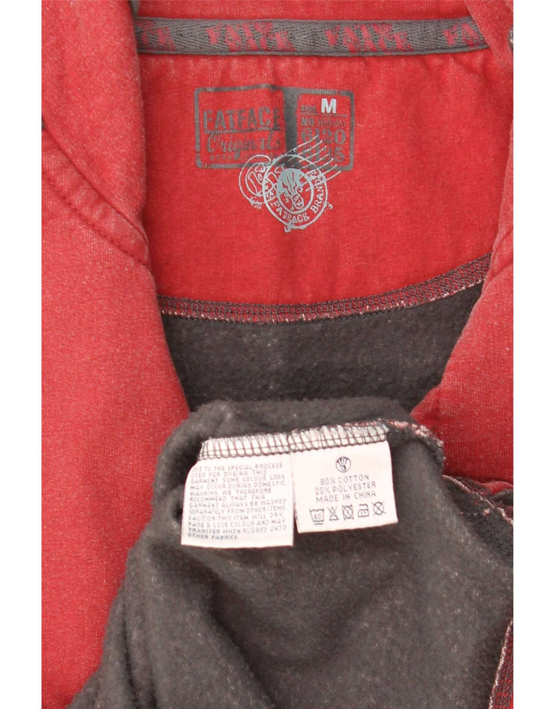 Fat Face Sweat-shirt à col zippé pour homme en coton marron moyen