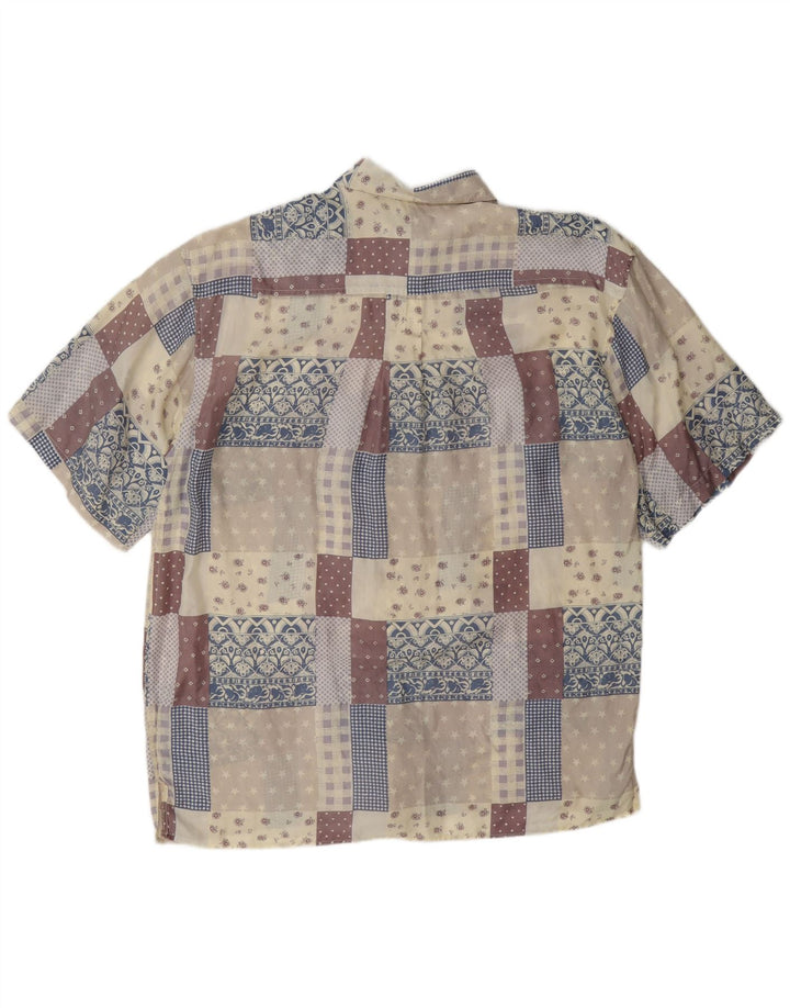 Bogari Chemise à Manches Courtes Homme XL Multicolore Patchwork Soie
