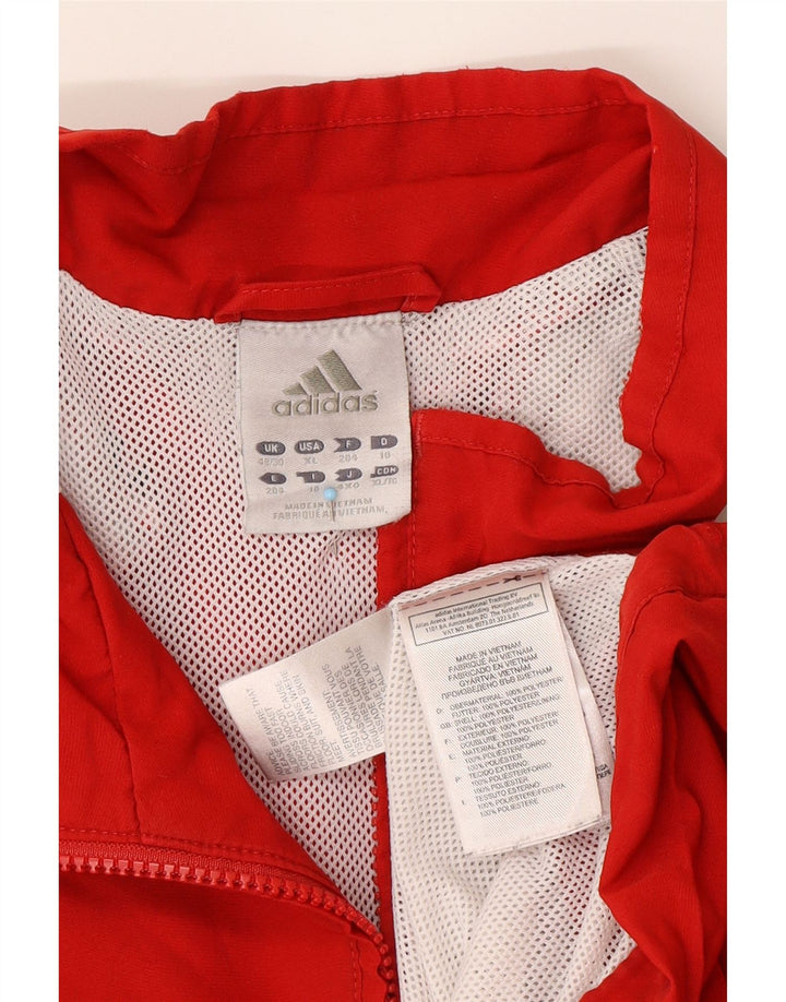 ADIDAS Veste de Pluie Homme UK 48/50 XL Rouge Colorblock Polyester