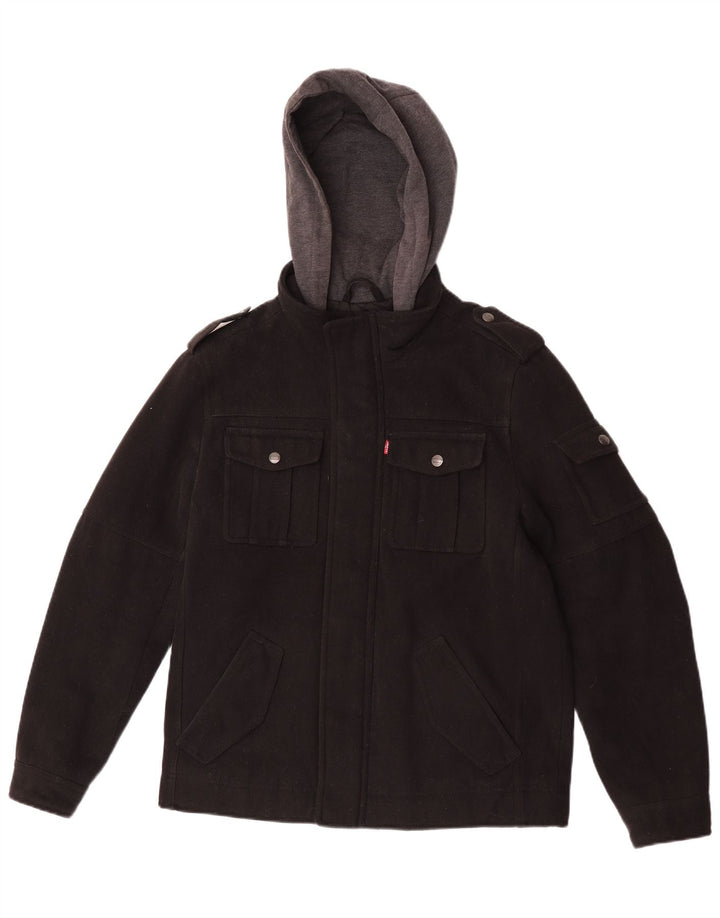 Levi's Veste militaire à capuche pour homme UK 36 Small Noir Colorblock Polyester