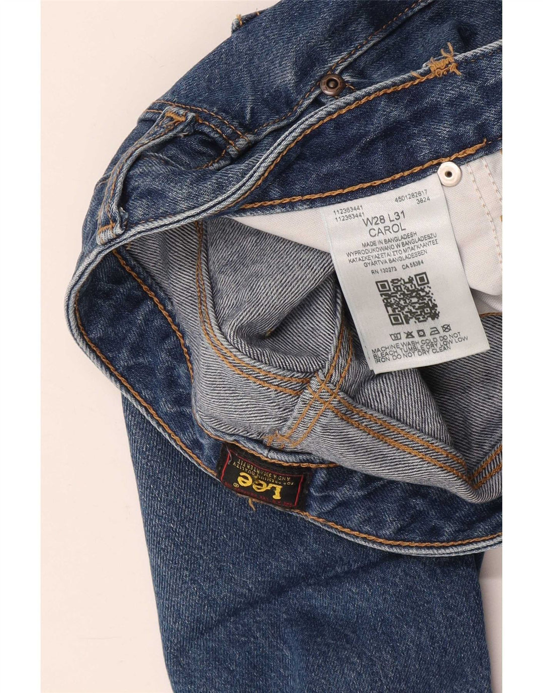Lee Jean Court Carol Homme W28 L25 Bleu Coton