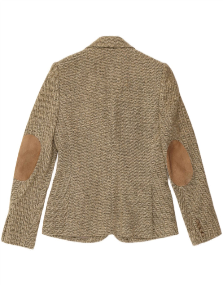 RALPH LAUREN Veste blazer à 2 boutons pour femme US 6 à chevrons beige moyen