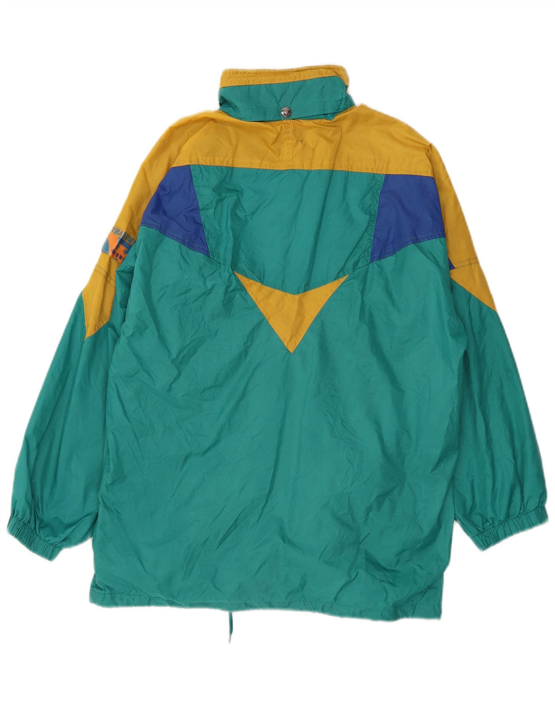VINTAGE Veste coupe-vent homme UK 40 Grand Bleu Colorblock Polyamide