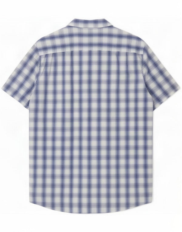Gas Chemise graphique pour homme en coton à carreaux bleus larges