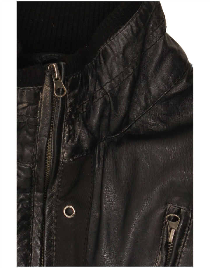 Veste en cuir homme vintage UK 42 XL Cuir noir