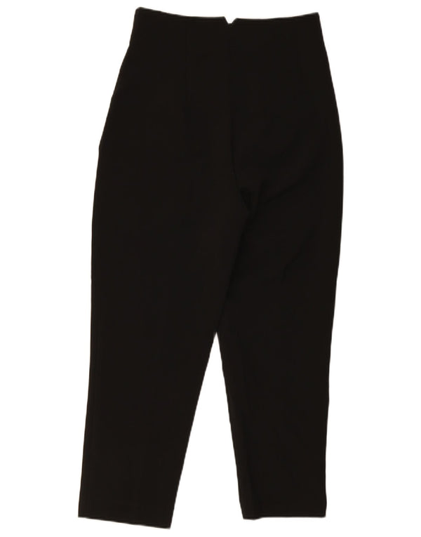 Zara Pantalon court taille haute pour femme Medium W28 L25 Noir Polyester