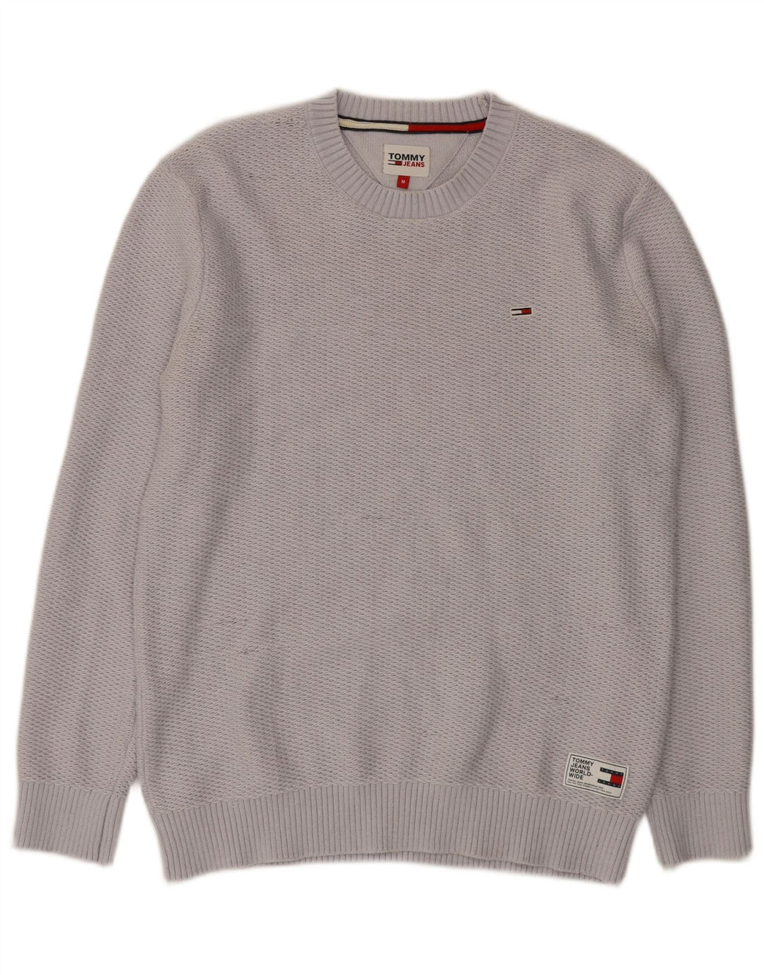 Tommy Hilfiger Pull à col rond pour homme Gris moyen Polyester