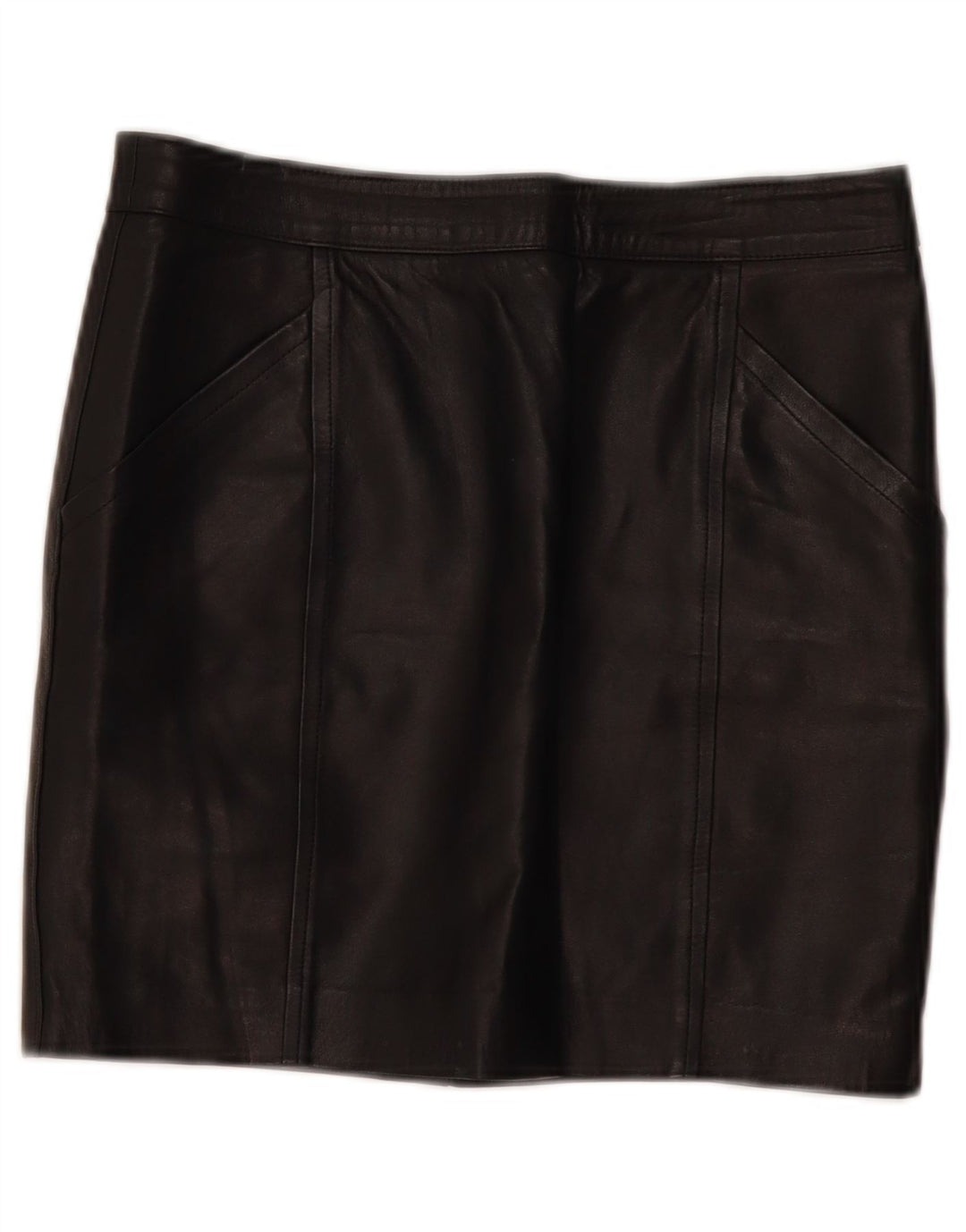 vintage Femme Mini Jupe En Cuir W30 Moyen Noir