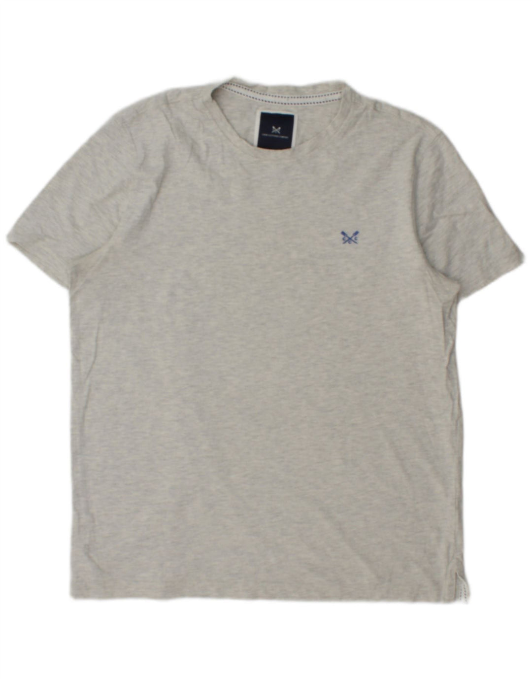 CREW CLOTHING T-Shirt Homme Gris Moyen Chiné Coton