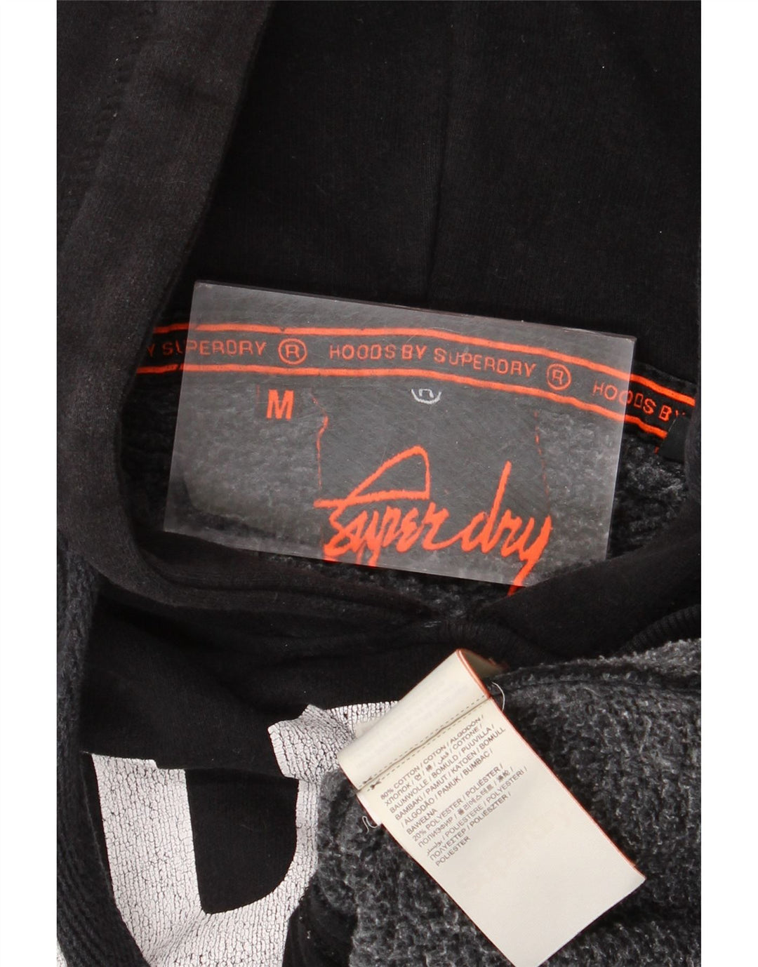 Superdry Pull à Capuche Graphique Homme Noir Moyen Coton