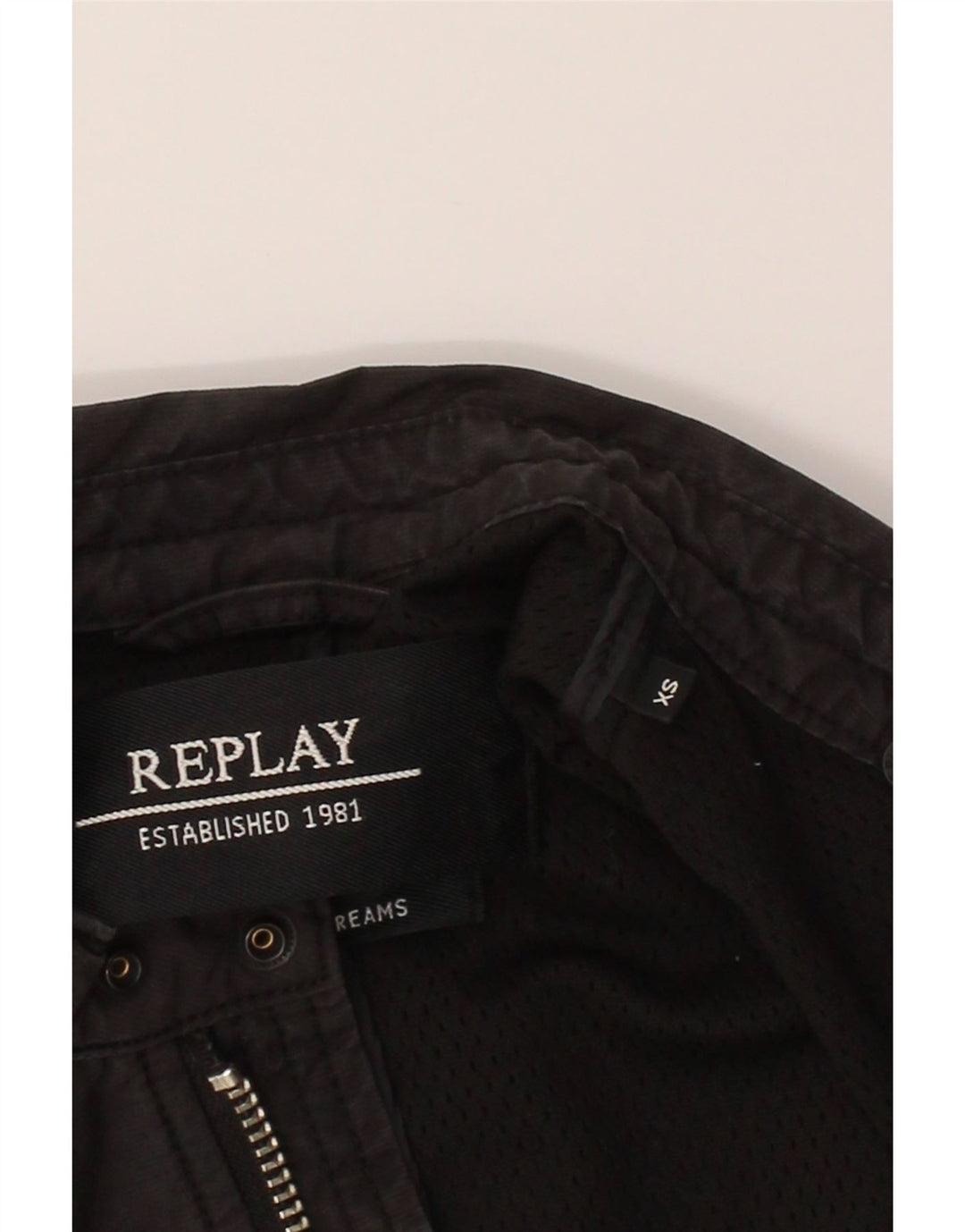 REPLAY Womens Bomber Jacket UK 6 XS Black Vintage Replay and Second-Hand Replay from Messina Hembry 