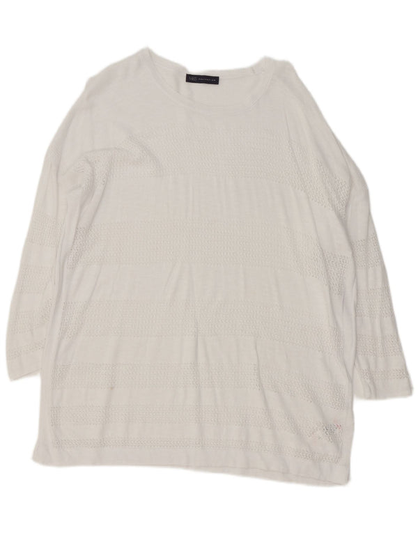 Marks & Spencer Pull surdimensionné à col bateau pour femme UK 18 XL Blanc