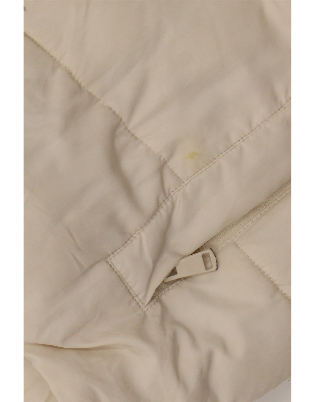 Zara Veste matelassée surdimensionnée à capuche pour femme UK 6 XS Polyester blanc cassé