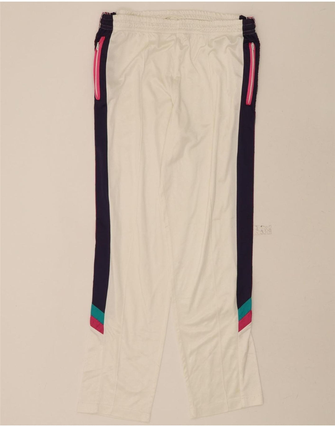 ASICS Mens Tracksuit Trousers Large White Colourblock Vintage Asics and Second-Hand Asics from Messina Hembry 