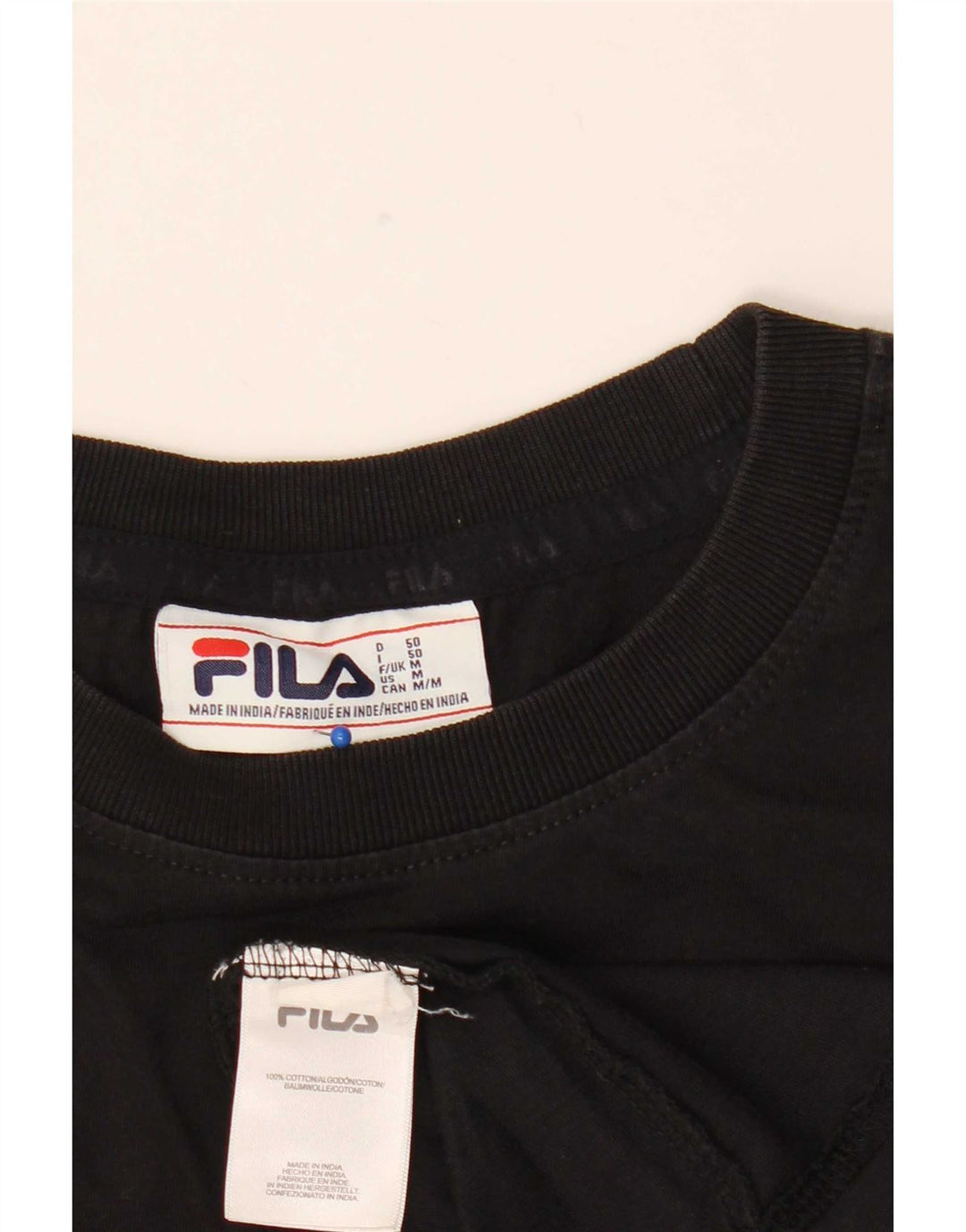 Fila T-Shirt Graphique Homme Noir Moyen Coton