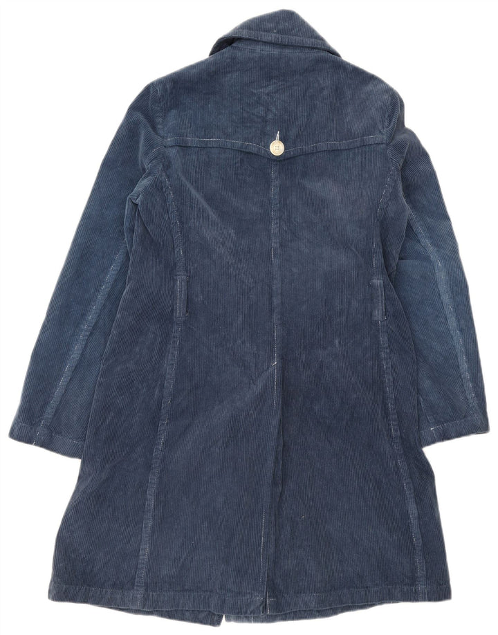 Benetton Manteau En Velours Côtelé Femme IT 44 Coton Bleu Marine Moyen