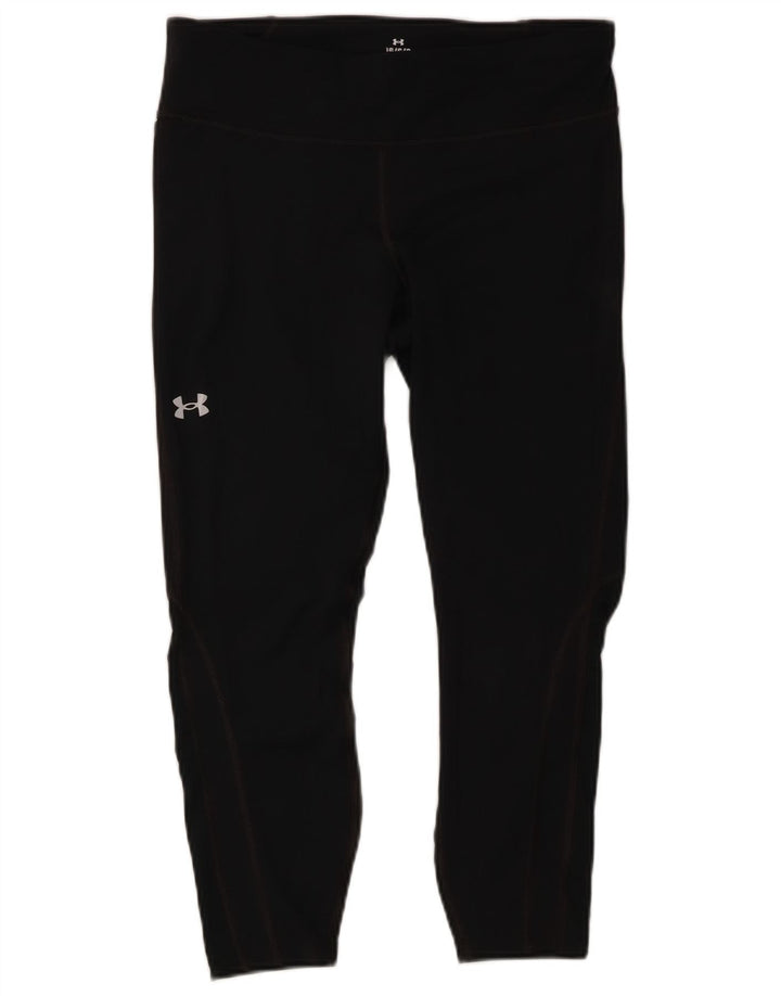 Under Armour Legging Capri de Compression Femme UK 16 Large Noir Polyester