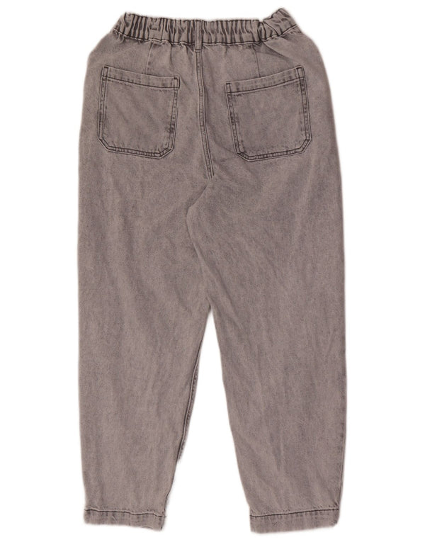 Zara Womens High Waist Tapered Jeans EU 34 2XS W24 L24 Grey Cotton