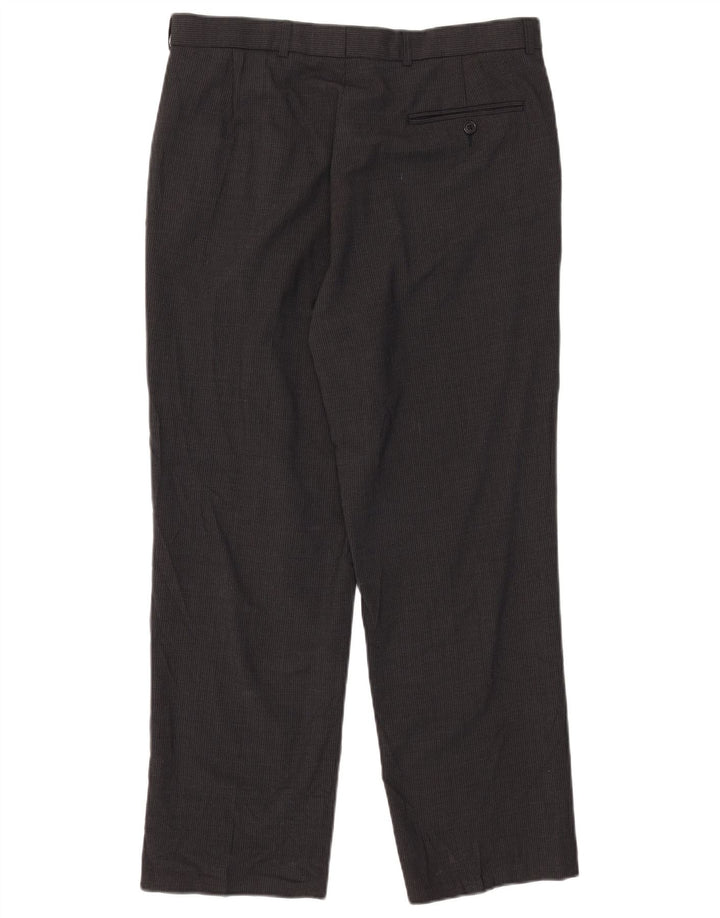 Marks & Spencer Pantalon de costume pour homme W34 L29 Gris à fines rayures Polyester