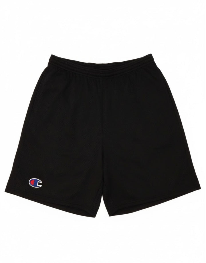 Champion Short de Sport Homme Noir Moyen Polyester