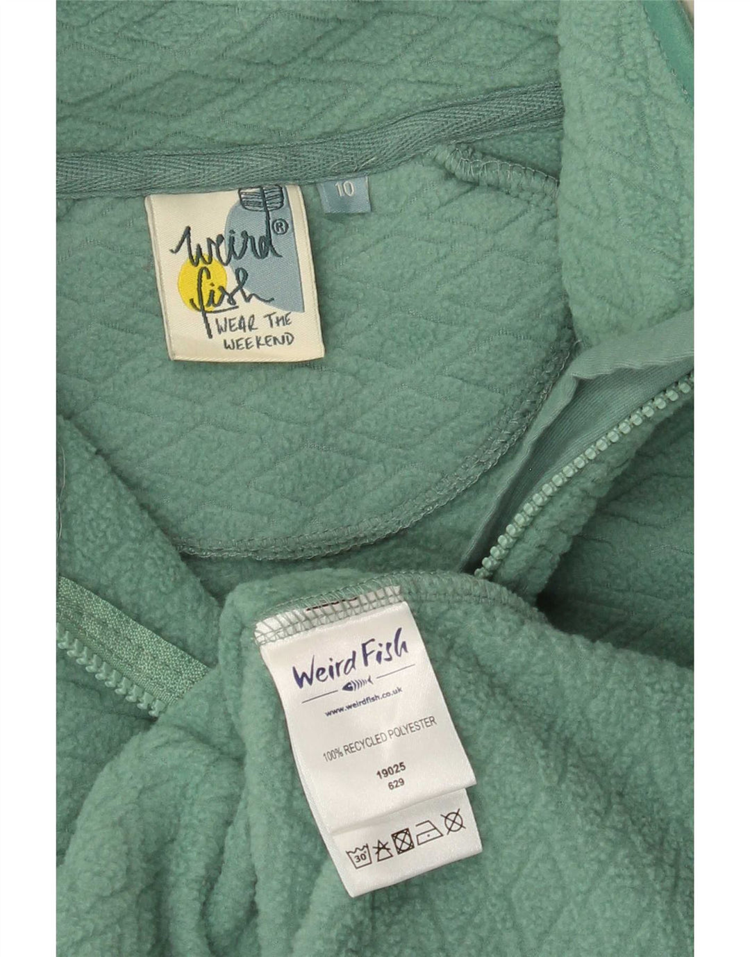 Weird Fish Veste polaire surdimensionnée pour femme UK 10 Petit Vert Polyester