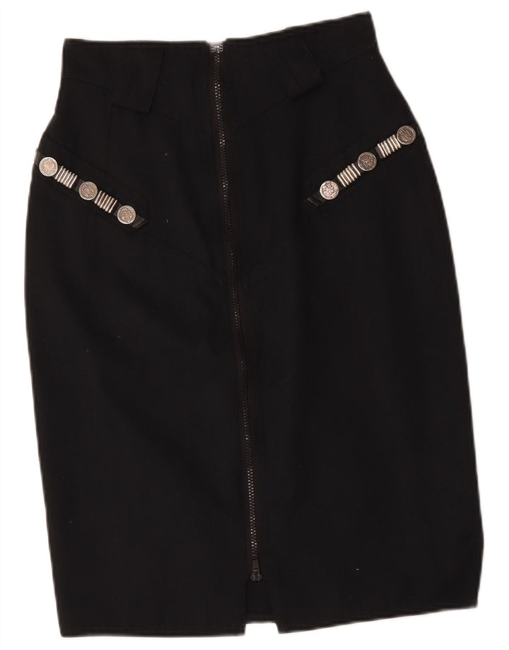 jupe crayon femme vintage IT 42 Medium W26 Acétate noir