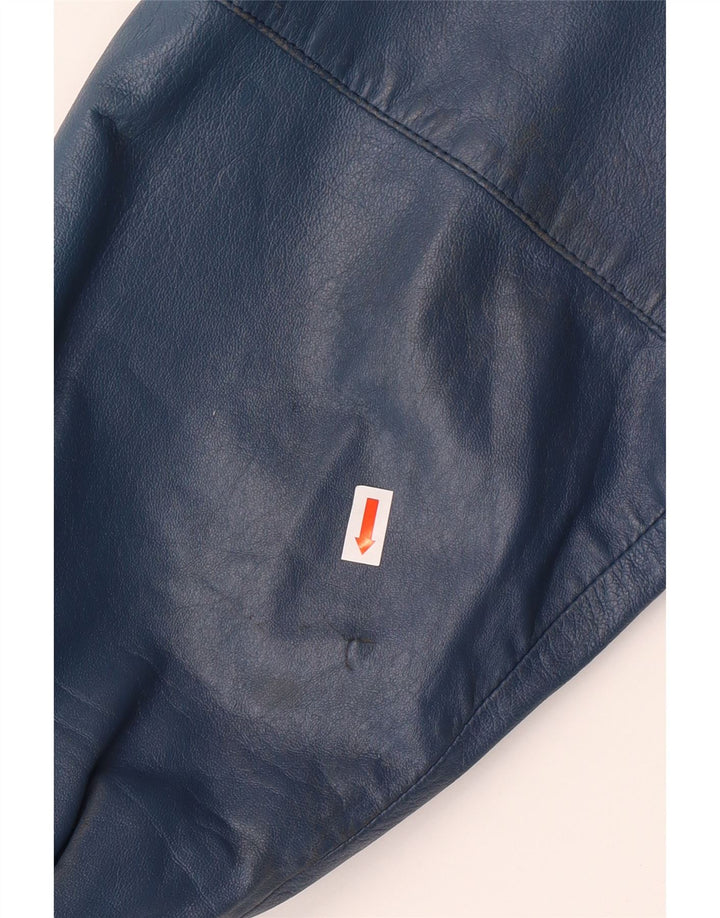 VINTAGE Veste en cuir militaire pour homme IT 52 XL Cuir bleu