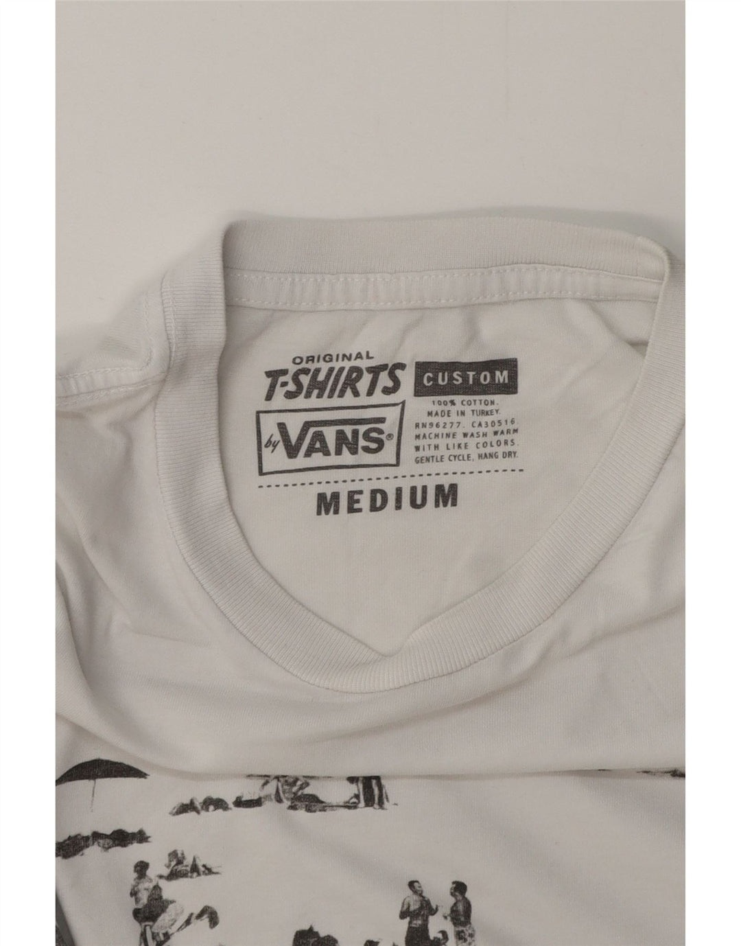 Vans T-shirt graphique ajusté sur mesure pour homme en coton blanc moyen
