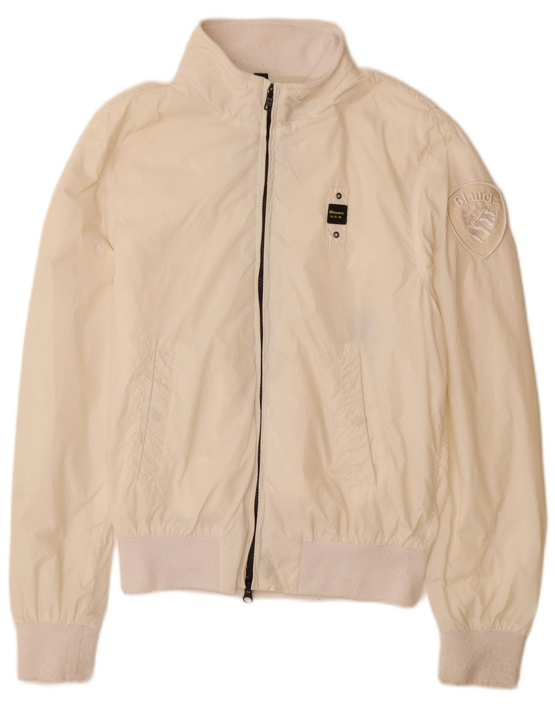 BLAUER Veste Bomber Femme UK 14 Medium Blanc Polyamide