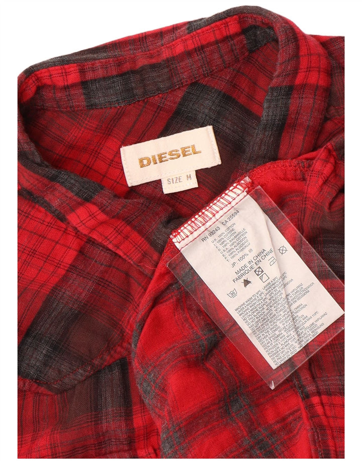 Diesel Chemise En Flanelle Homme Rouge Moyen Carreaux Coton