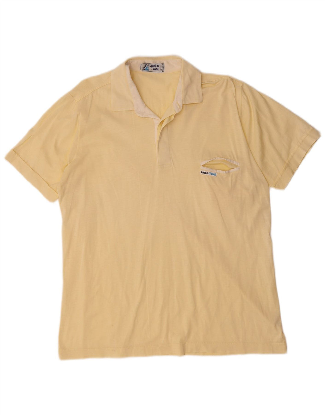 LINEA TIME Mens Polo Shirt IT 50 Medium Yellow