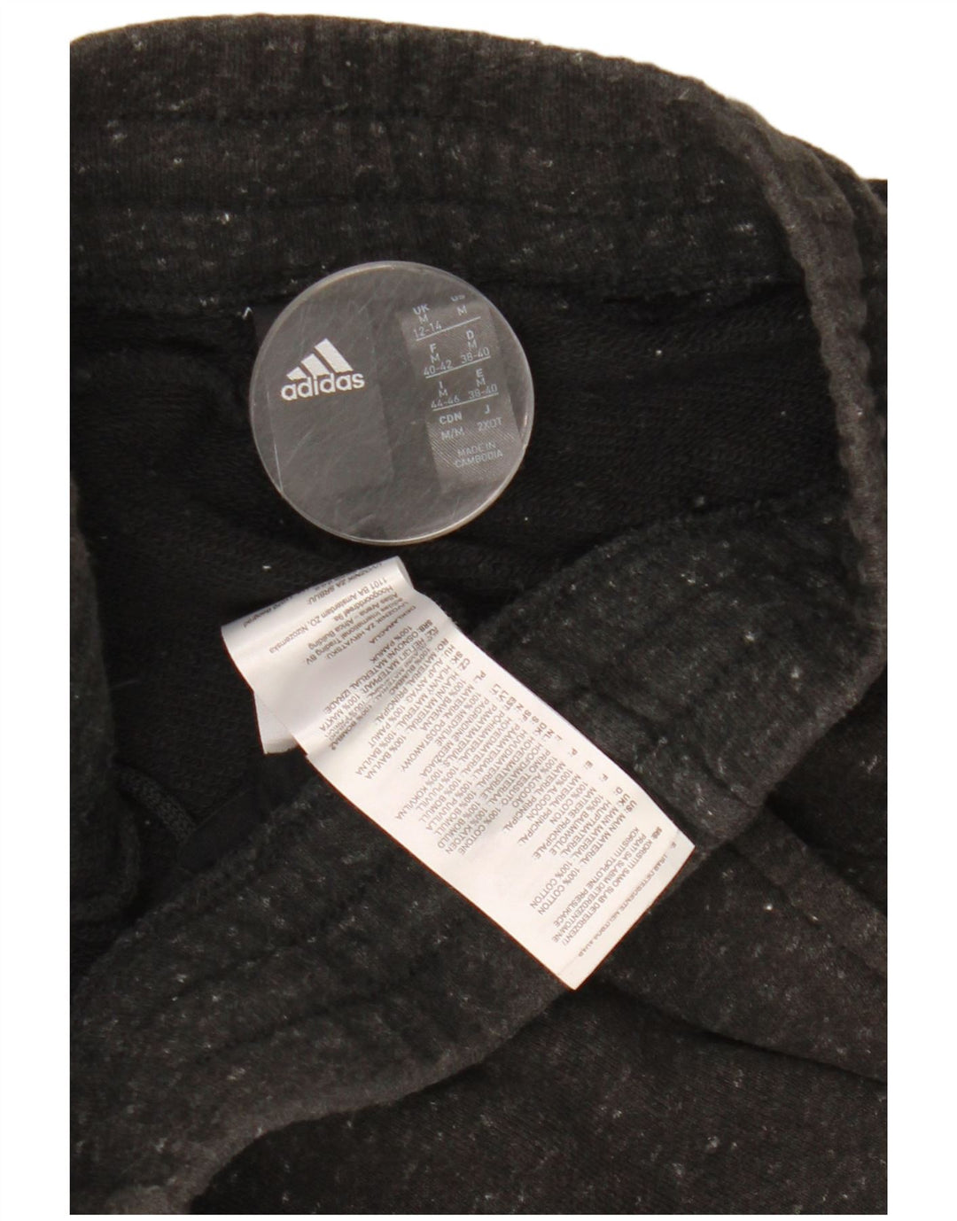 ADIDAS Pantalon de survêtement court pour femme UK 12/14 Coton moucheté gris moyen