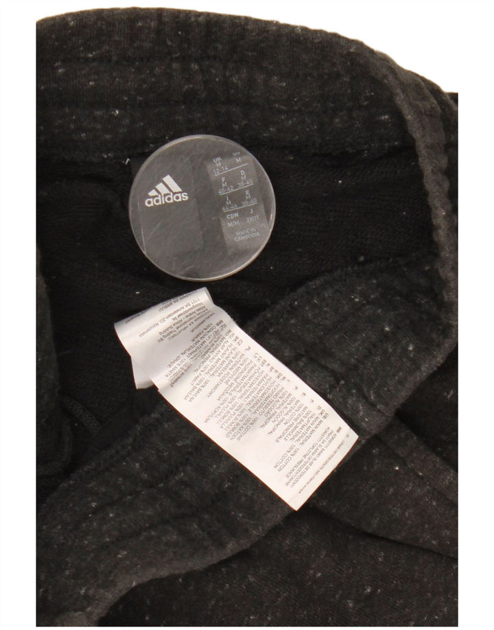 ADIDAS Pantalon de survêtement court pour femme UK 12/14 Coton moucheté gris moyen