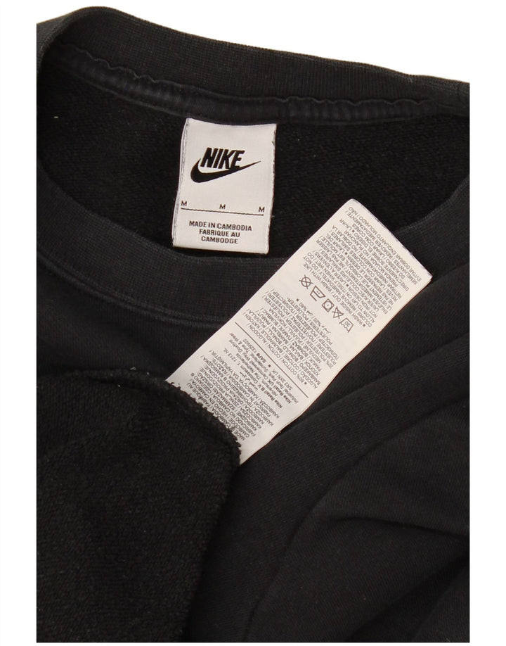 Nike Sweat-shirt à épaules dénudées pour femme UK 14 en coton noir moyen