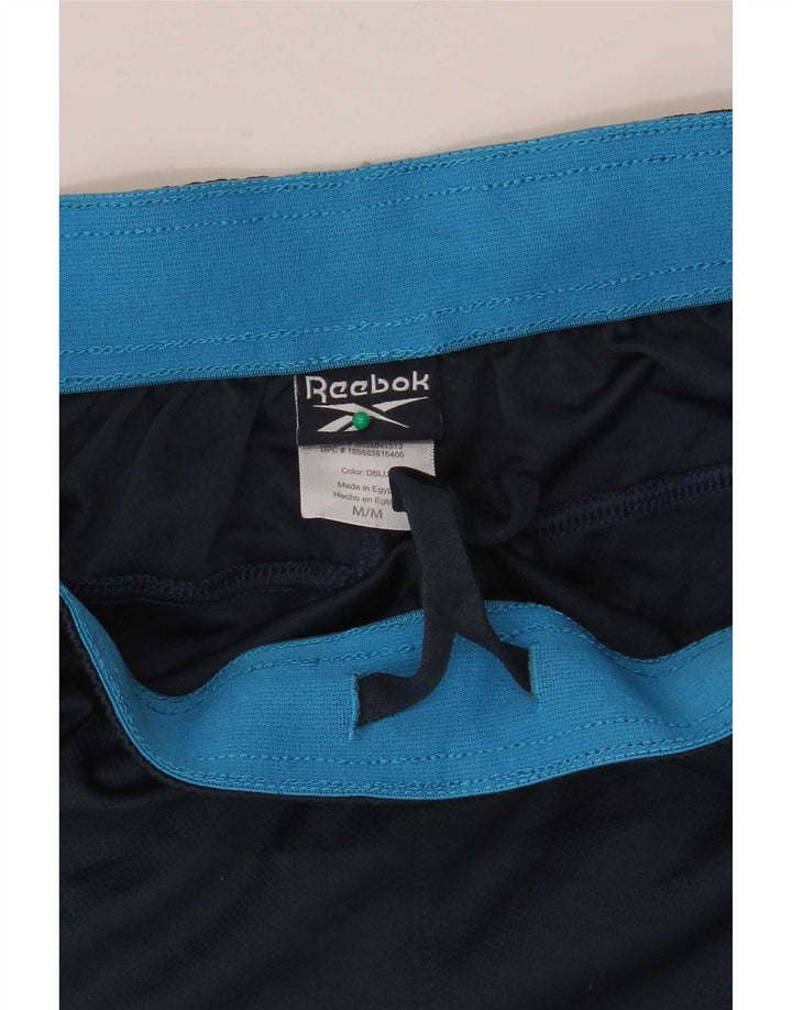 Reebok Short de Sport Homme Bleu Marine Moyen Polyester