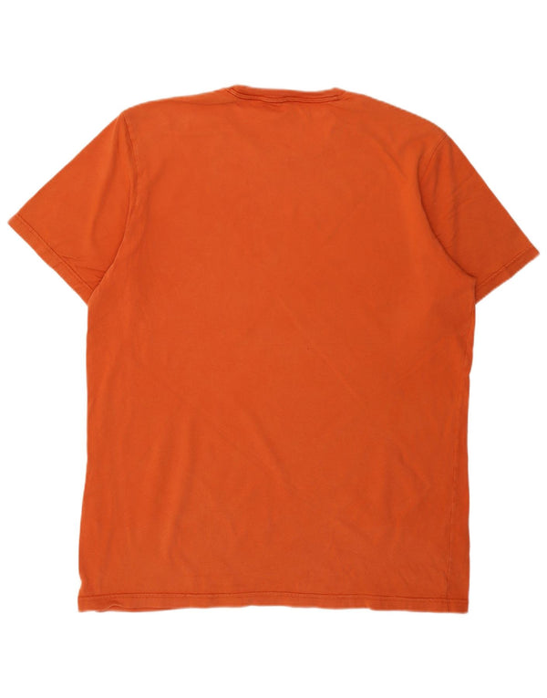 Eddie Bauer Mens Tall Graphic T-Shirt Top Large Orange Cotton