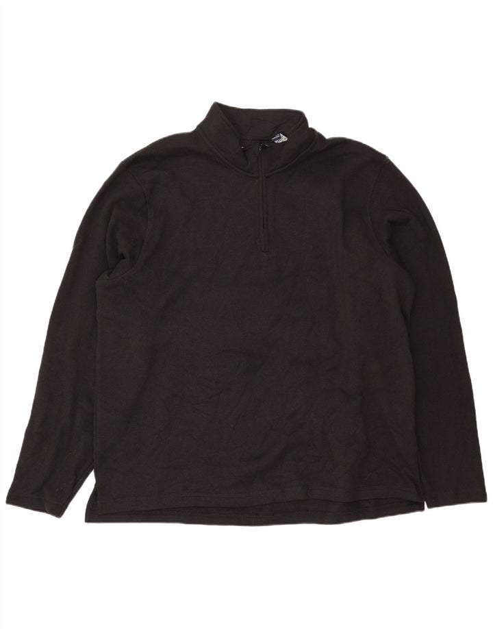 Wrangler Sweat-shirt à col zippé pour homme XL Noir Polyester