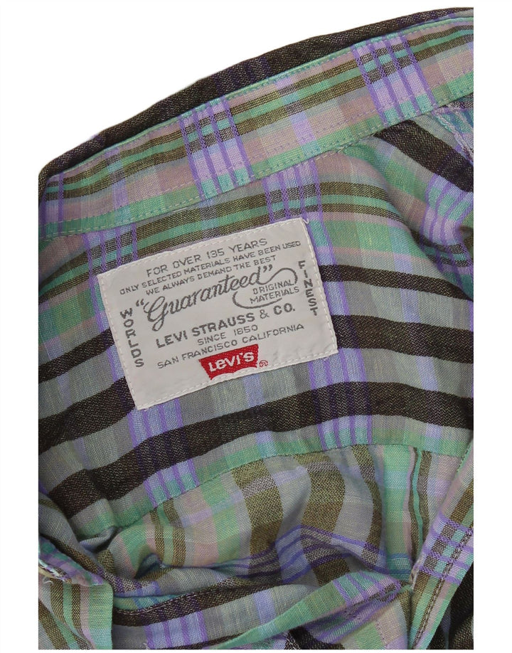 Levi's Chemise à Manches Courtes Homme Grand Carreau Vert