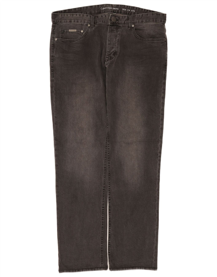 Calvin Klein Jean Slim Homme W36 L34 Gris Coton