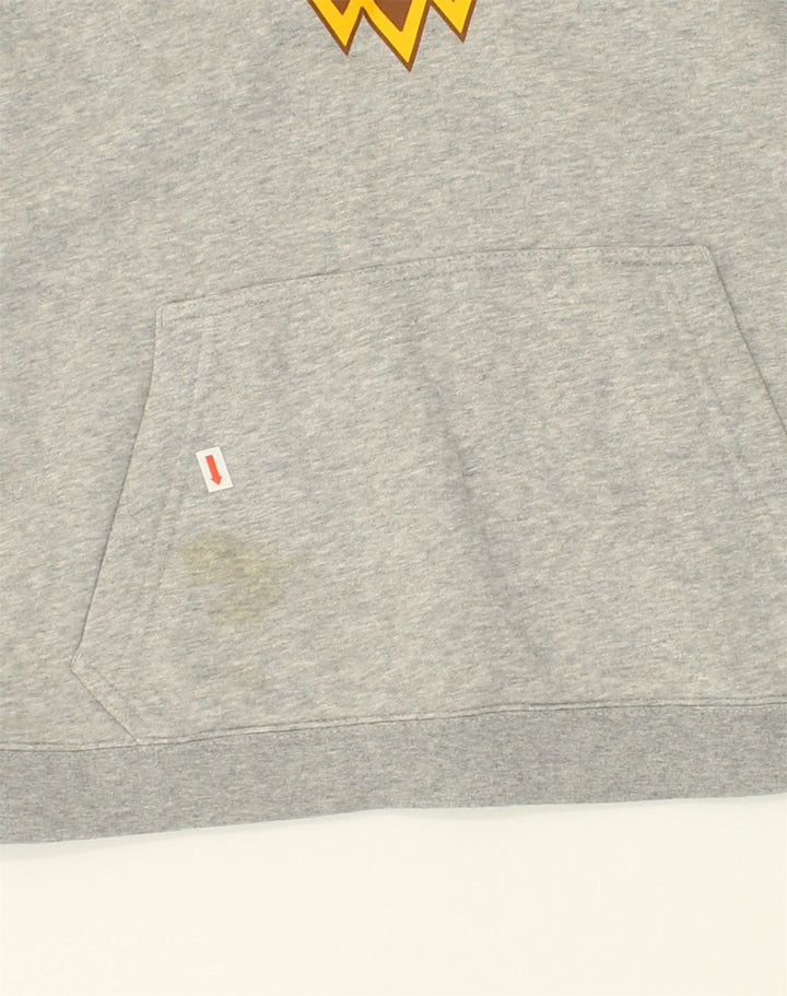 NIKE Womens Graphic Hoodie Jumper UK 10 Small Grey Cotton | Vintage Nike | Thrift | Second-Hand Nike | Used Clothing | Messina Hembry 