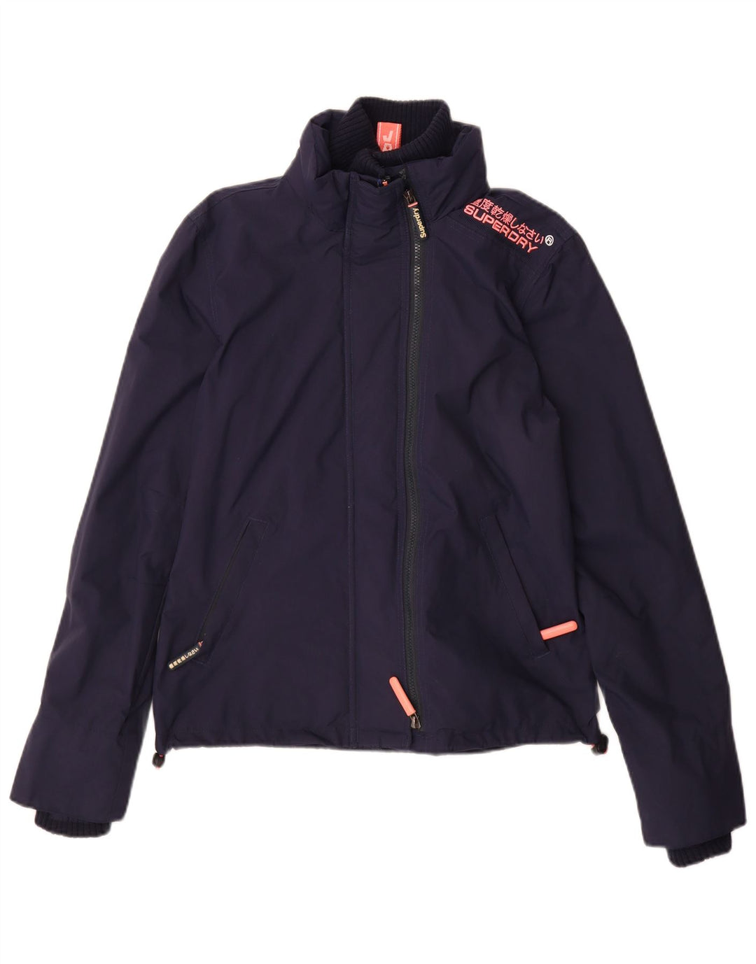 Superdry Veste coupe-vent Windcheater pour femme UK 10 Petit nylon bleu marine