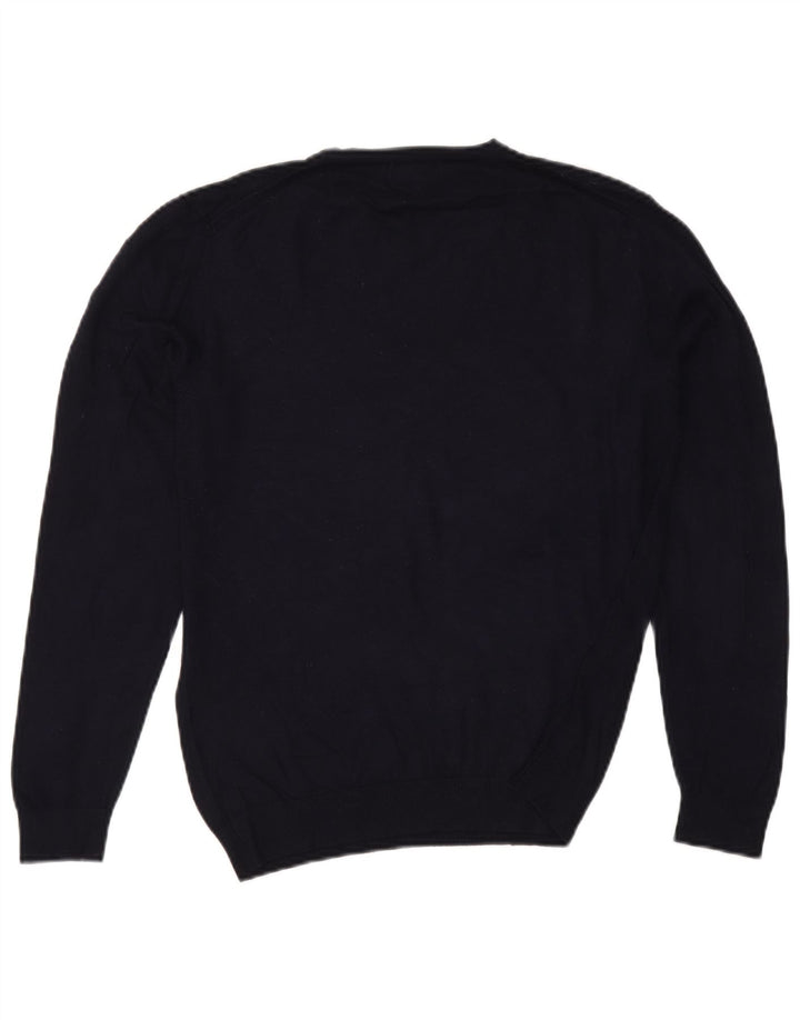 Zara Pull col V pour femme UK 14 Bleu marine moyen