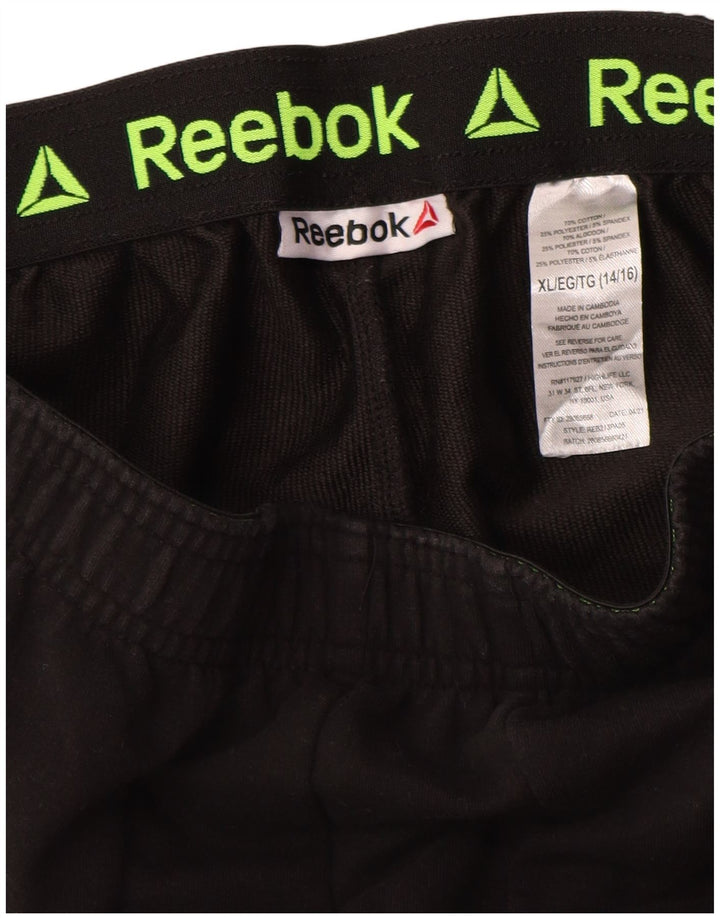 Reebok Pantalon de survêtement graphique garçon 14-15 ans XL Noir Polyester