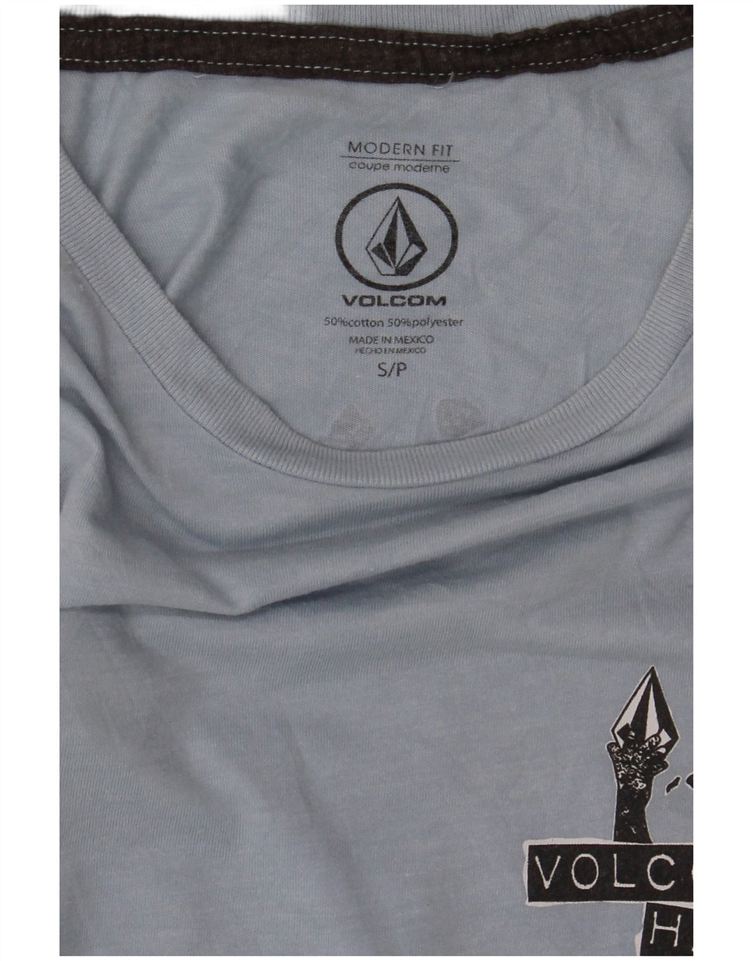 Volcom T-shirt graphique coupe moderne pour homme, petit, bleu, coton