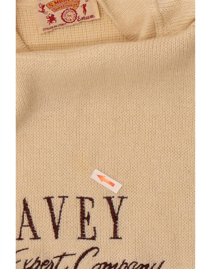 S.Moritz Pull graphique à col roulé pour homme, grand beige