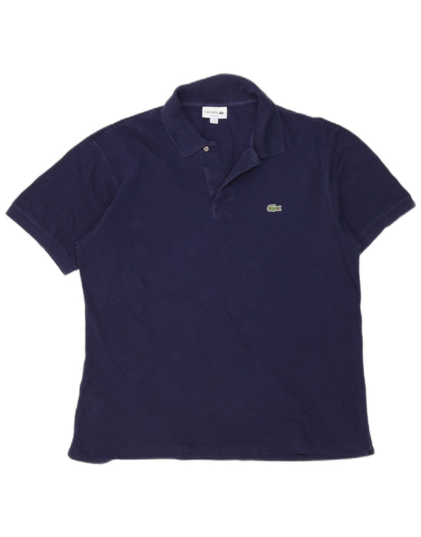 Lacoste Polo coupe classique pour homme Taille 6 XL Bleu marine Coton