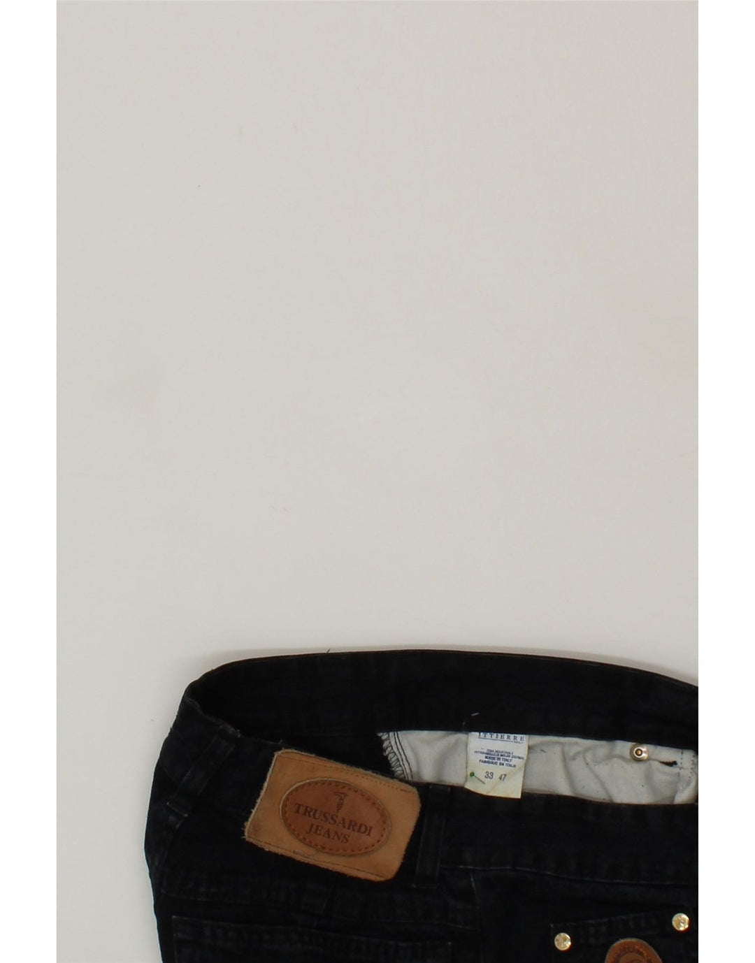 TRUSSARDI Womens Tapered Jeans W33 L29 Black Cotton Vintage Trussardi and Second-Hand Trussardi from Messina Hembry 