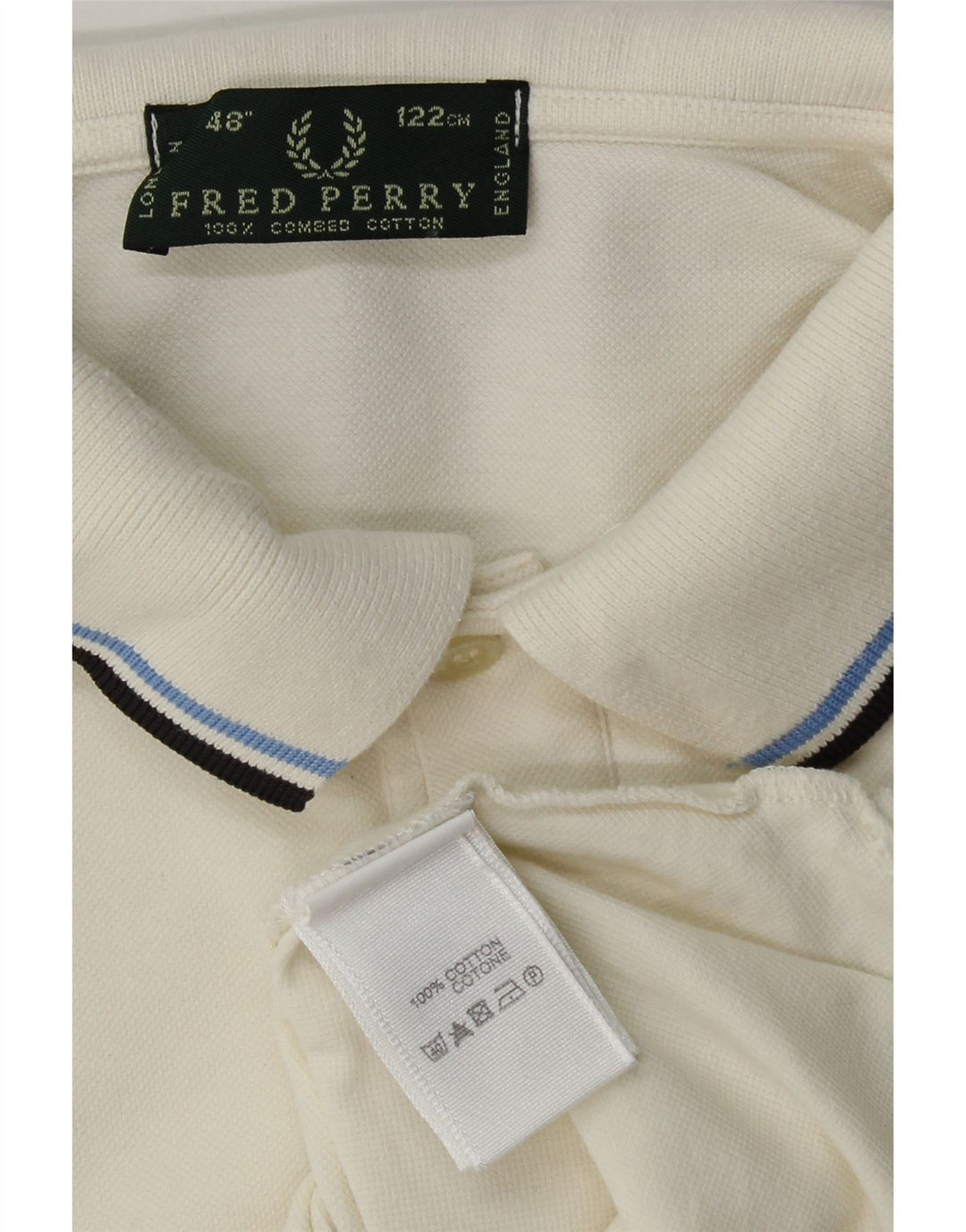 Fred Perry Polo à manches longues pour homme en coton blanc Taille L