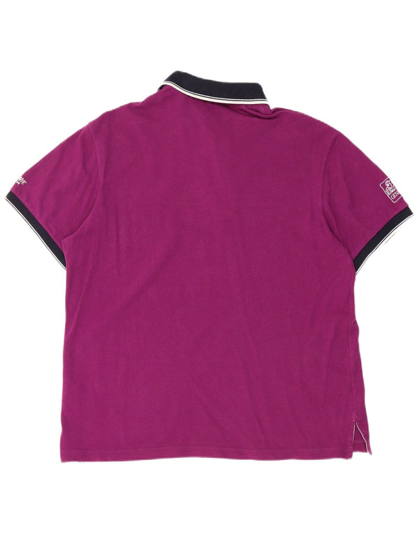 Murphy & Nye Mens Graphic Polo Shirt Large Purple Colourblock Cotton