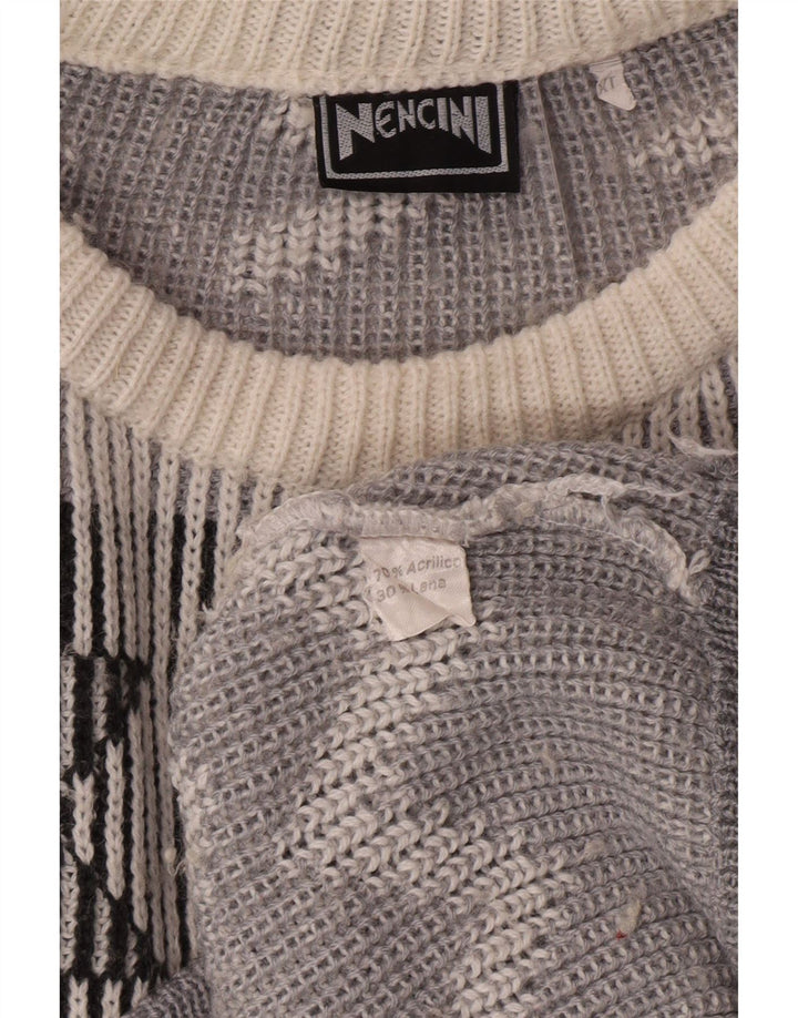 VINTAGE Pull col bateau pour homme XL Off White Fair Isle Classic